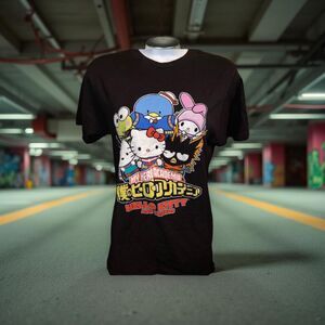 My Hero Academia x Hello Kitty & Friends Crossover Black Graphic T-Shirt Medium